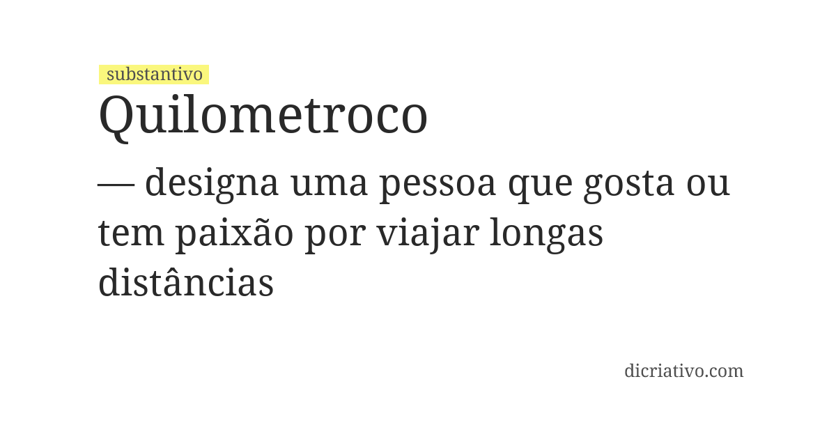 Significado de quilometroco