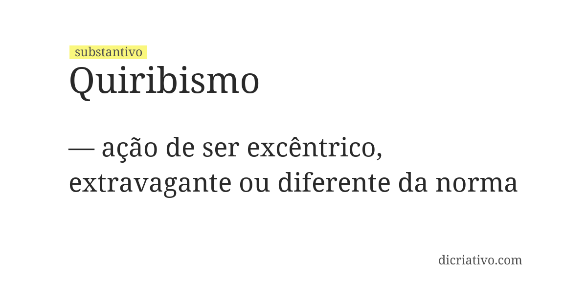 Significado de quiribismo