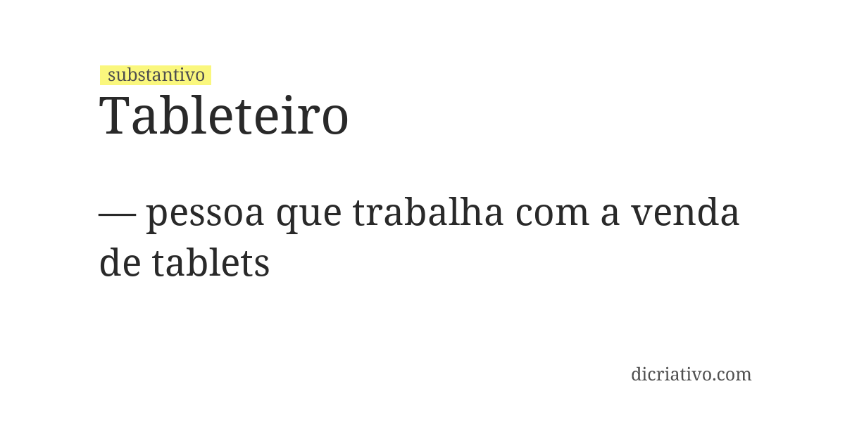 Significado de tableteiro