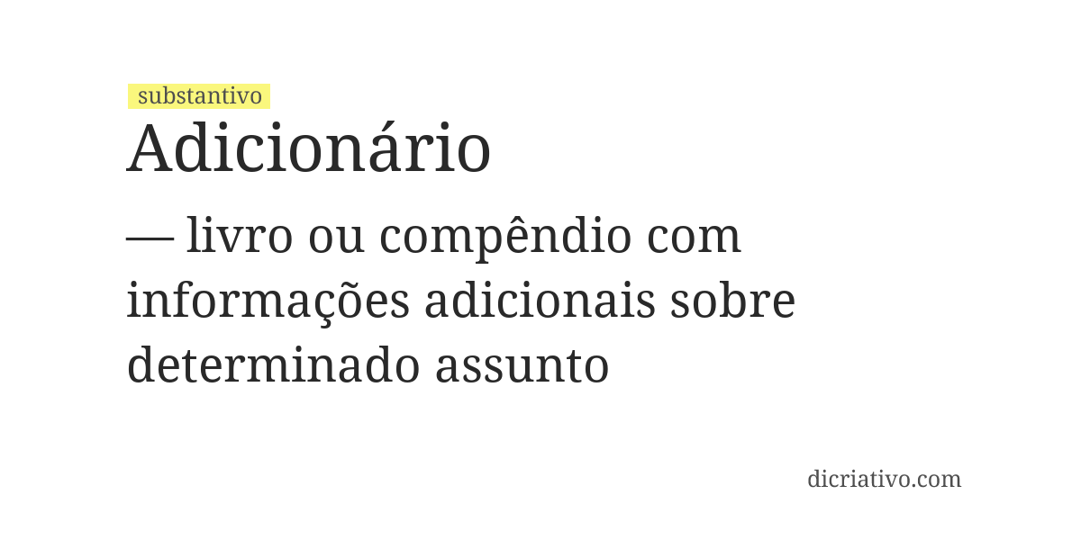 Significado de adicionário