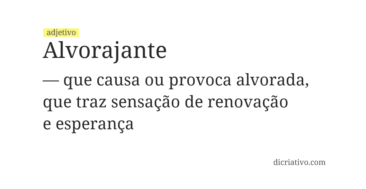 Significado de alvorajante