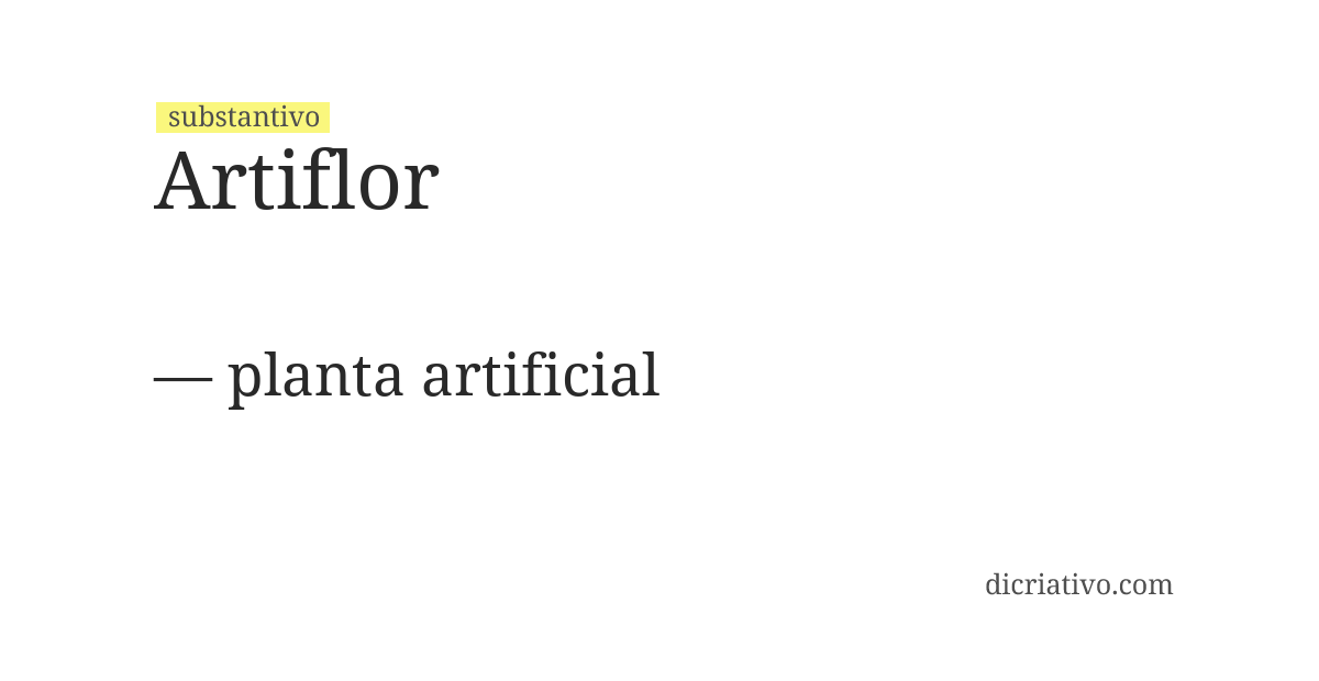 Significado de artiflor