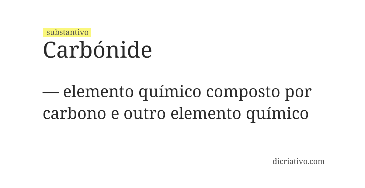 Significado de carbónide