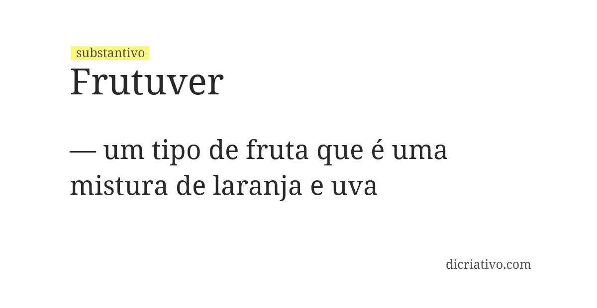 Significado de frutuver