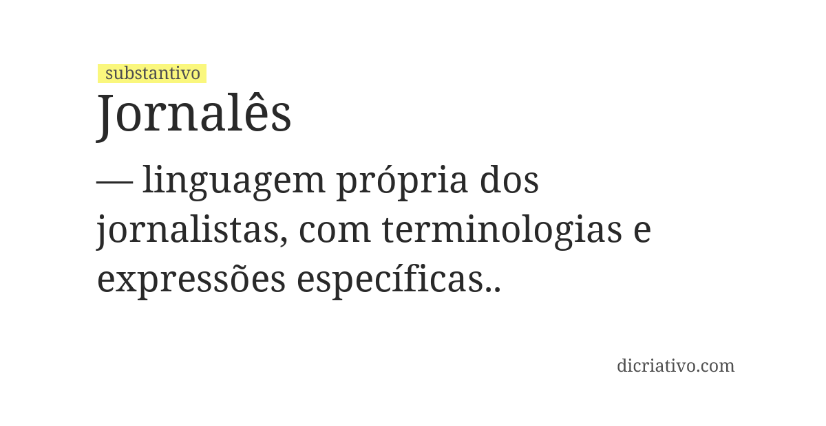 Significado de jornalês