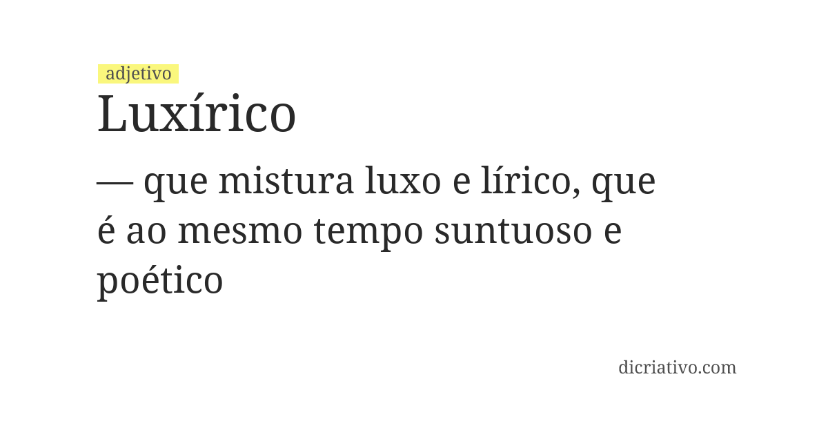 Significado de luxírico