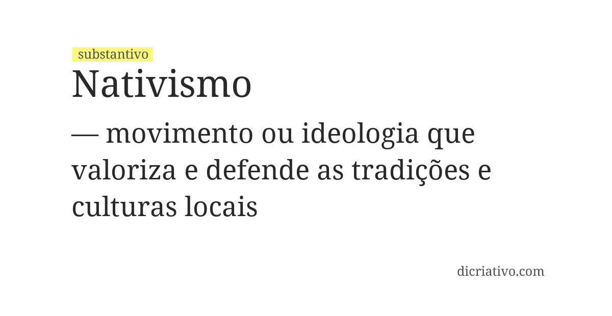 Significado de nativismo