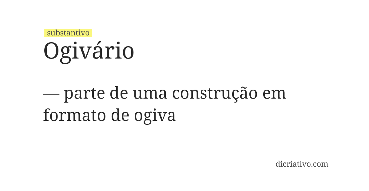 Significado de ogivário
