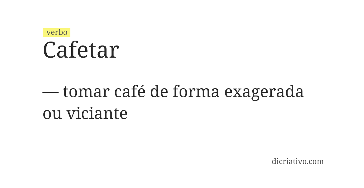 Significado de cafetar