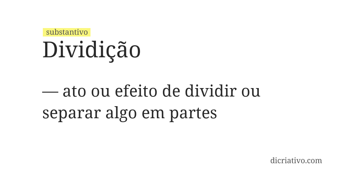 Significado de dividição