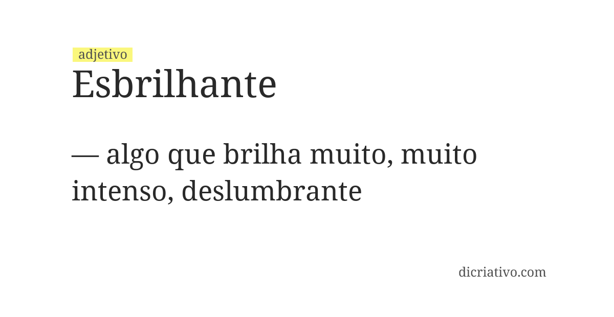 Significado de esbrilhante