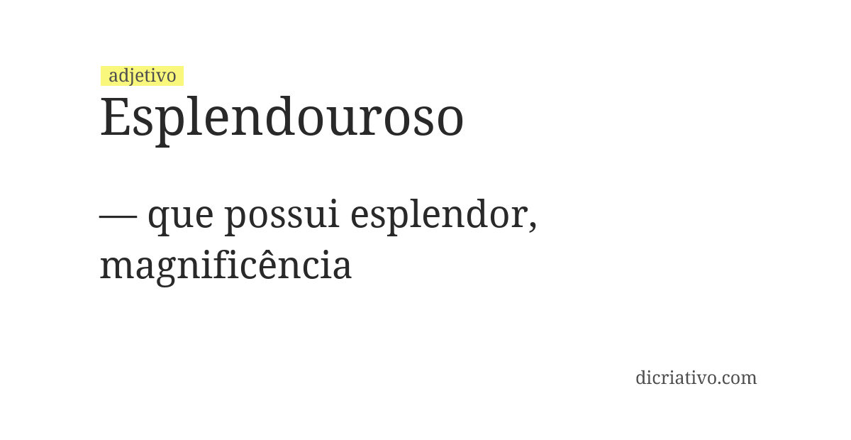 Significado de esplendouroso
