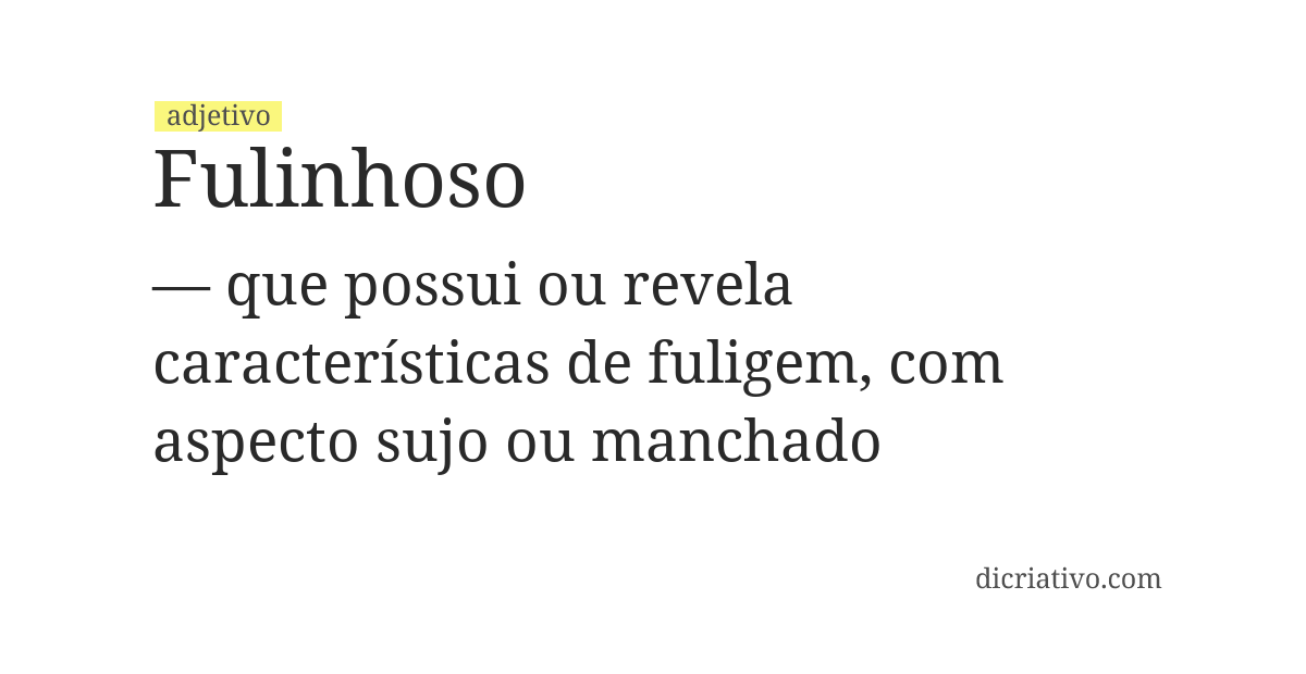 Significado de fulinhoso