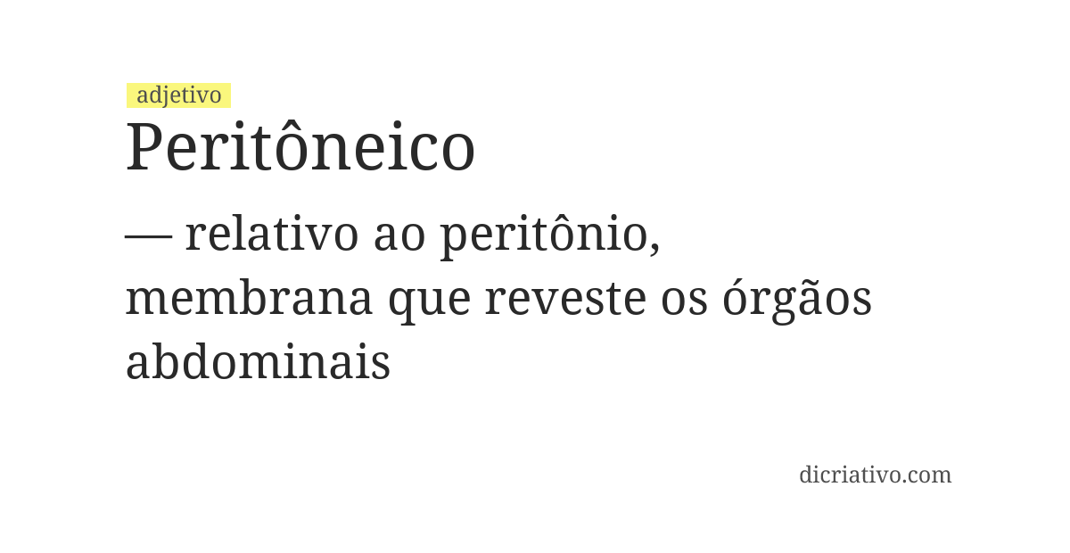Significado de peritôneico