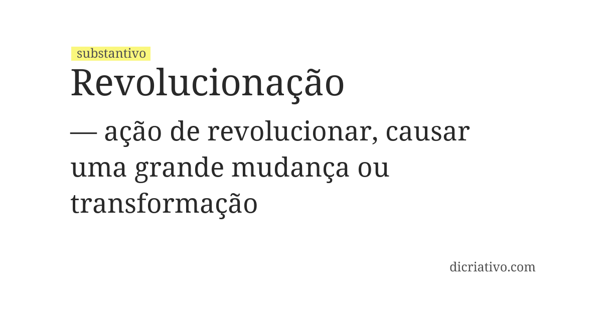Significado de revolucionação