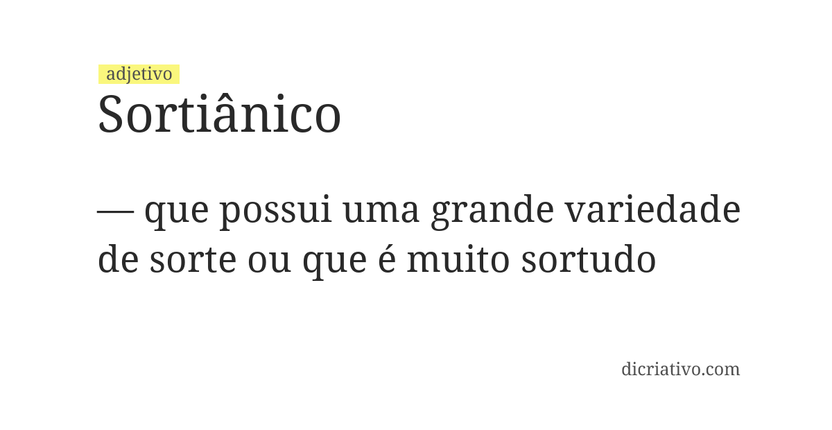 Significado de sortiânico
