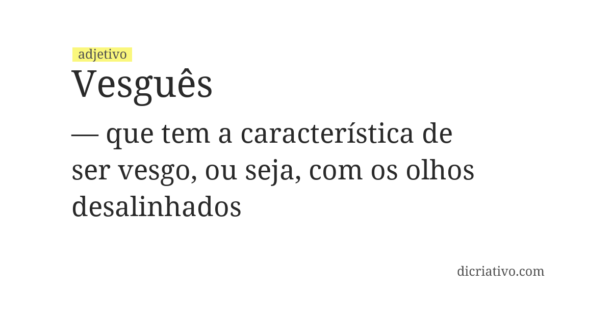 Significado de vesguês