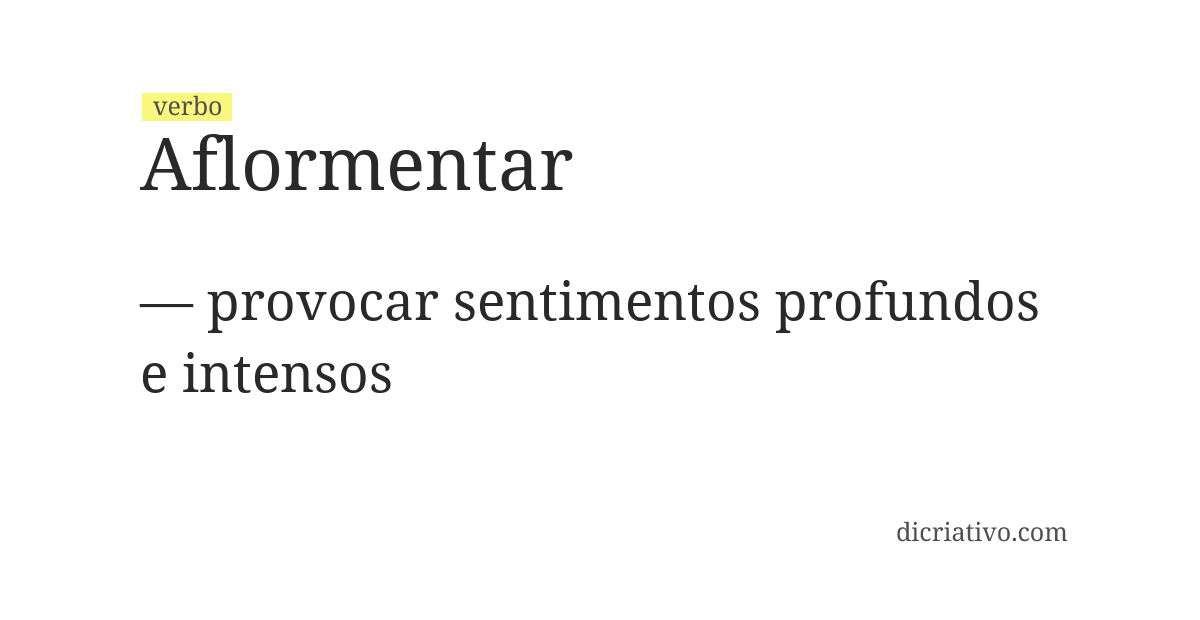 Significado de aflormentar