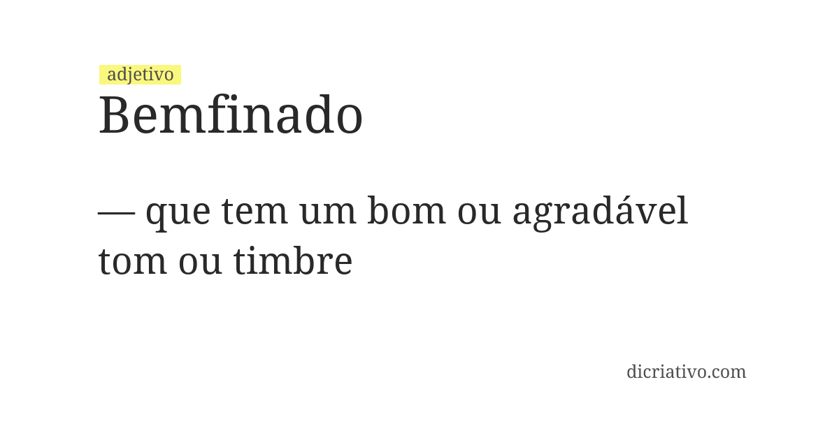 Significado de bemfinado