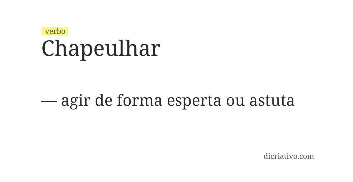 Significado de chapeulhar