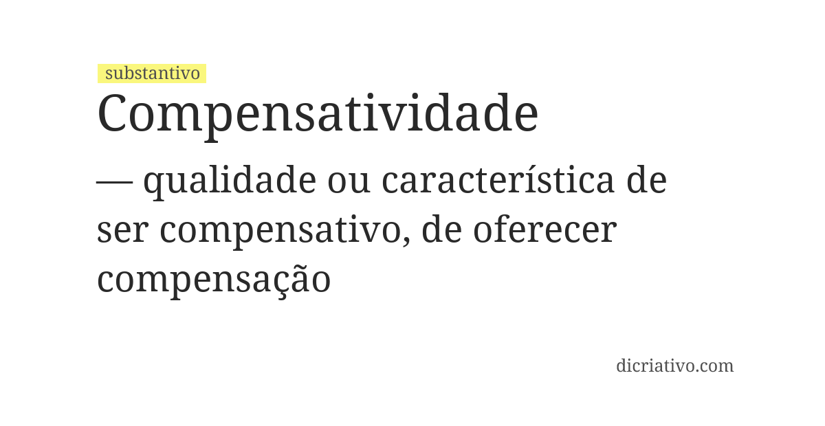 Significado de compensatividade