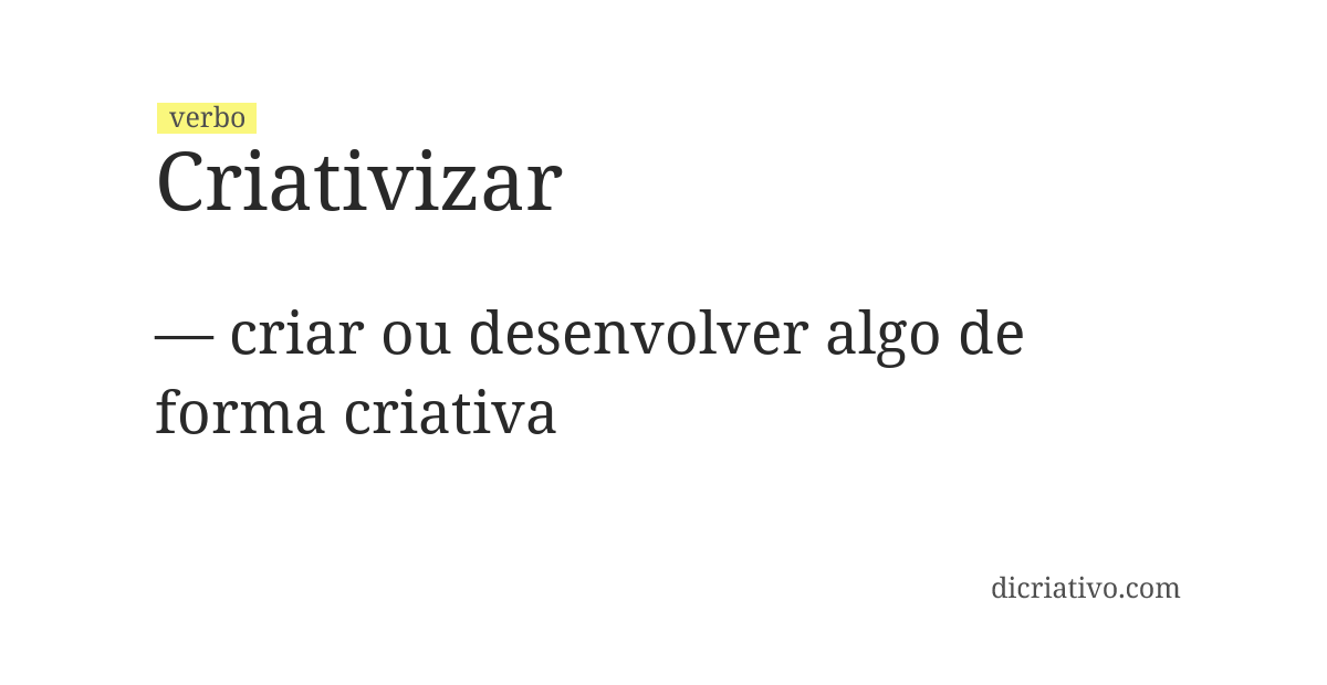 Significado de criativizar