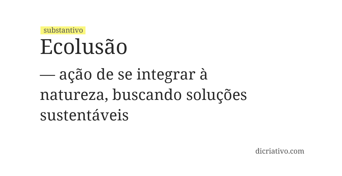 Significado de ecolusão