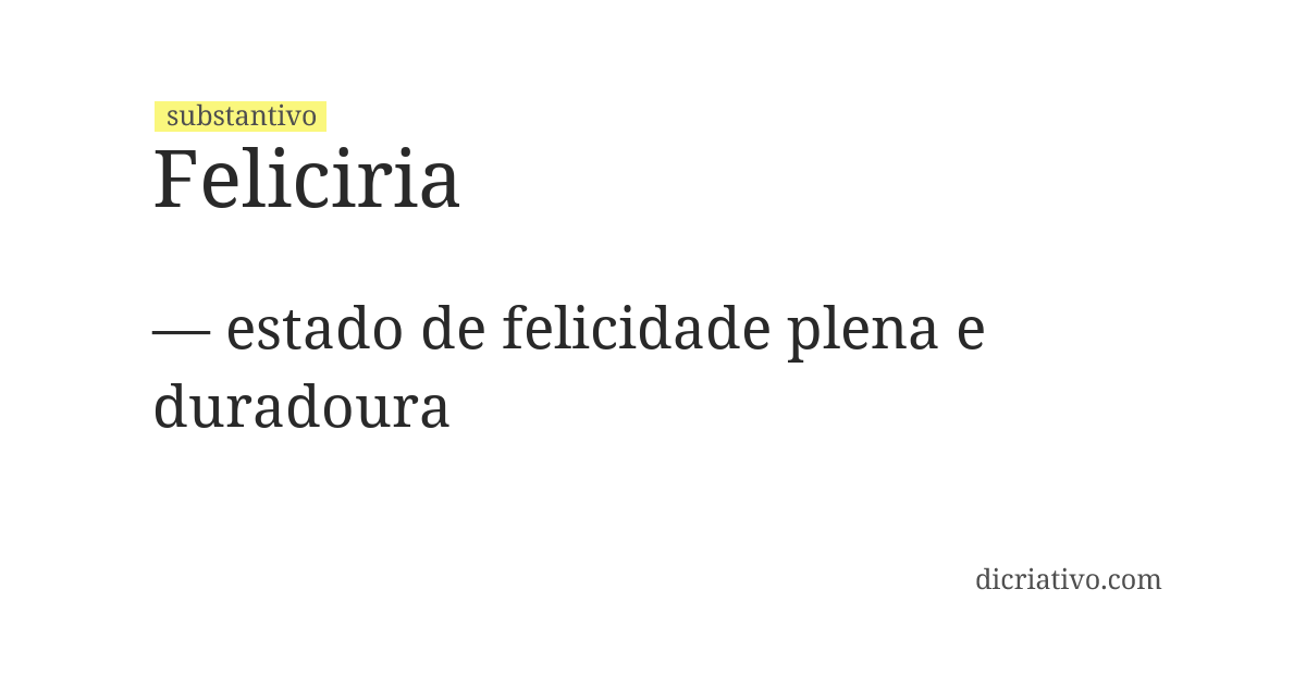 Significado de feliciria