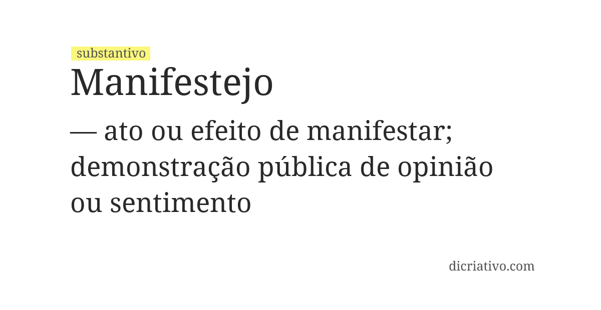 Significado de manifestejo