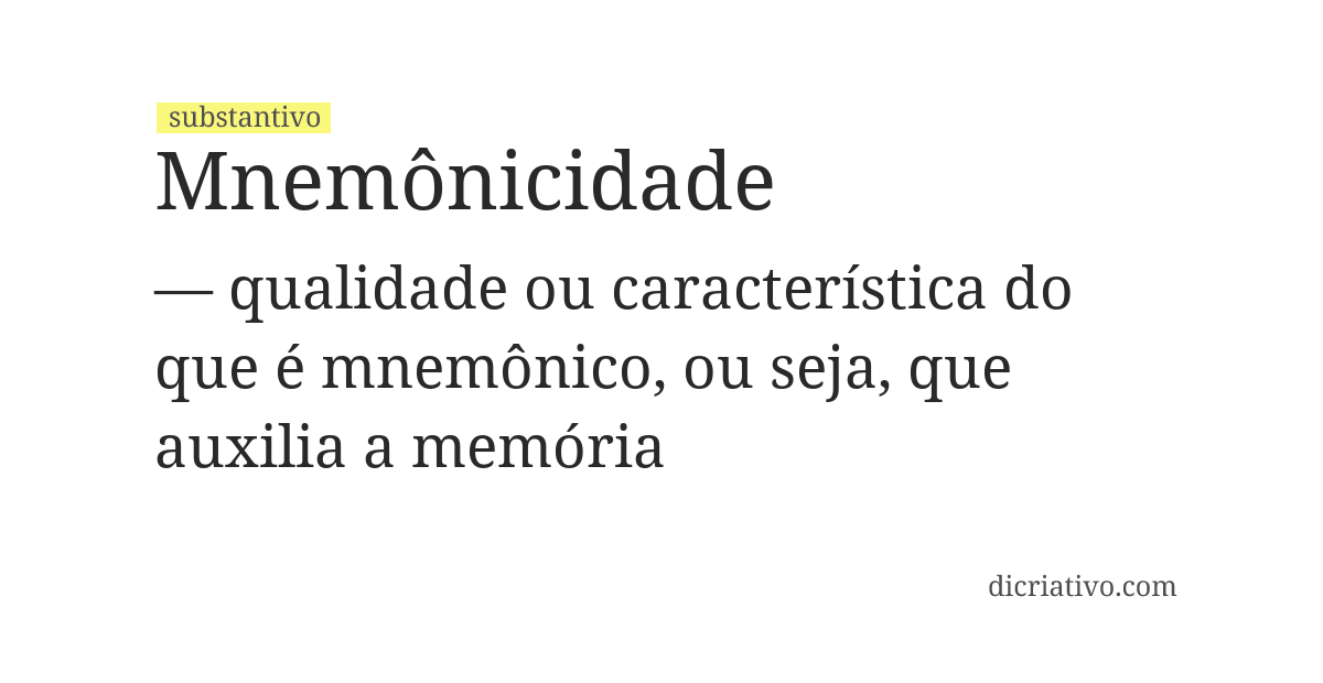 Significado de mnemônicidade