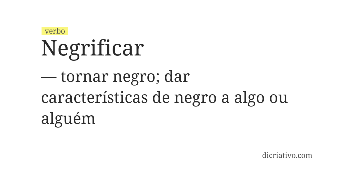 Significado de negrificar
