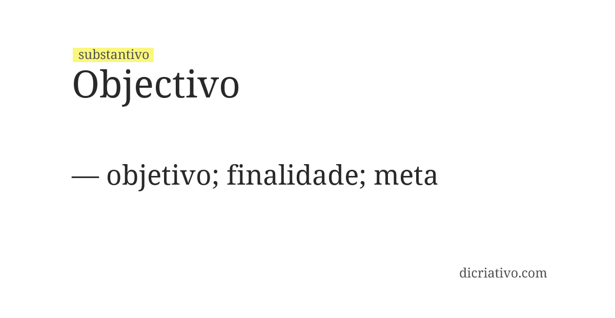Significado de objectivo
