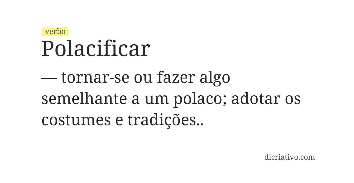 Significado de polacificar