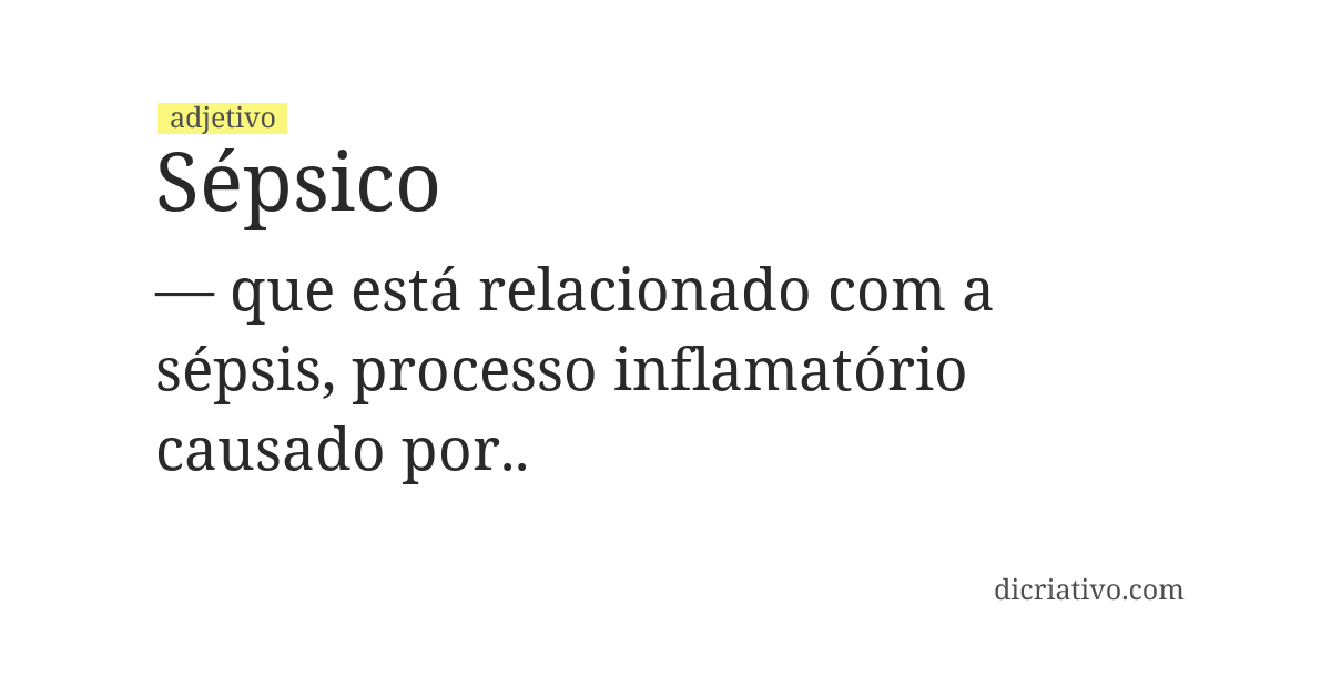 Significado de sépsico