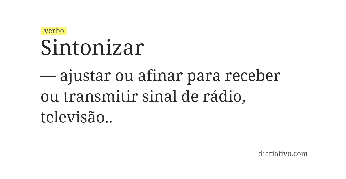 Significado de sintonizar