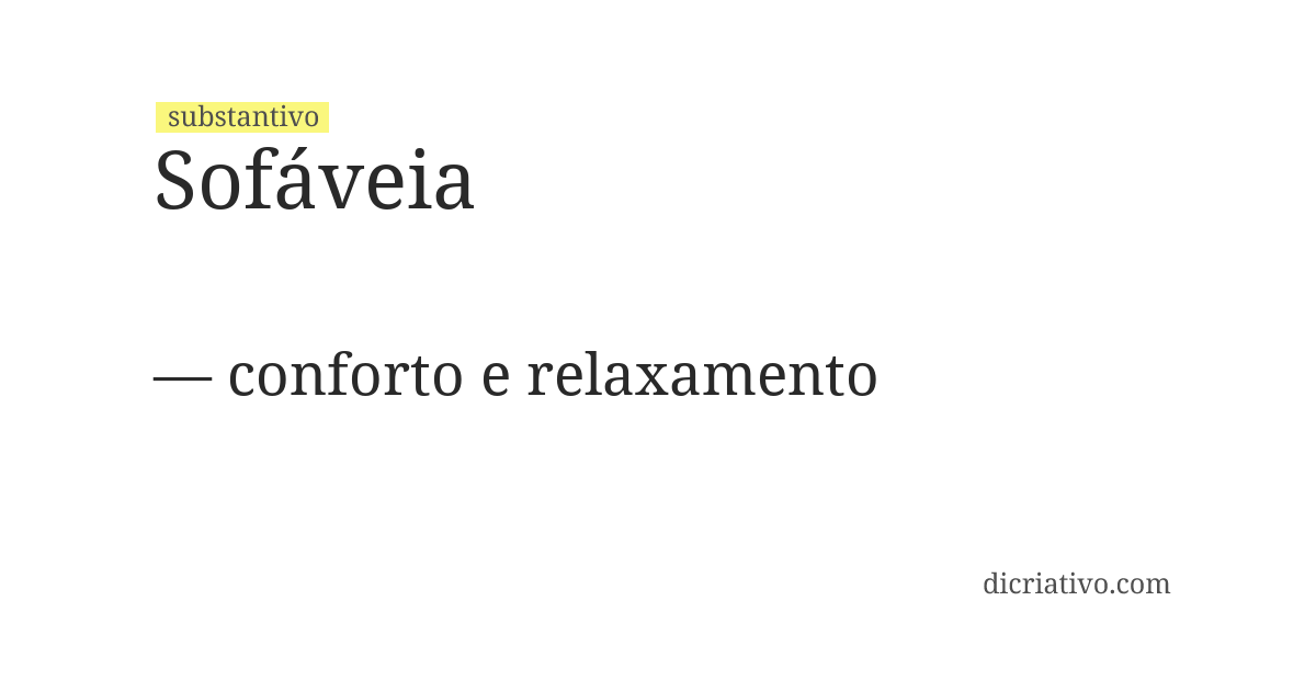 Significado de sofáveia
