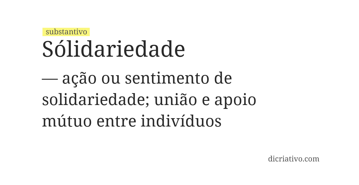 Significado de sólidariedade