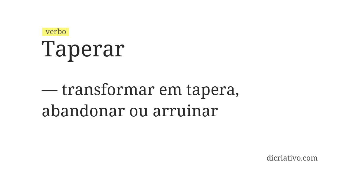 Significado de taperar