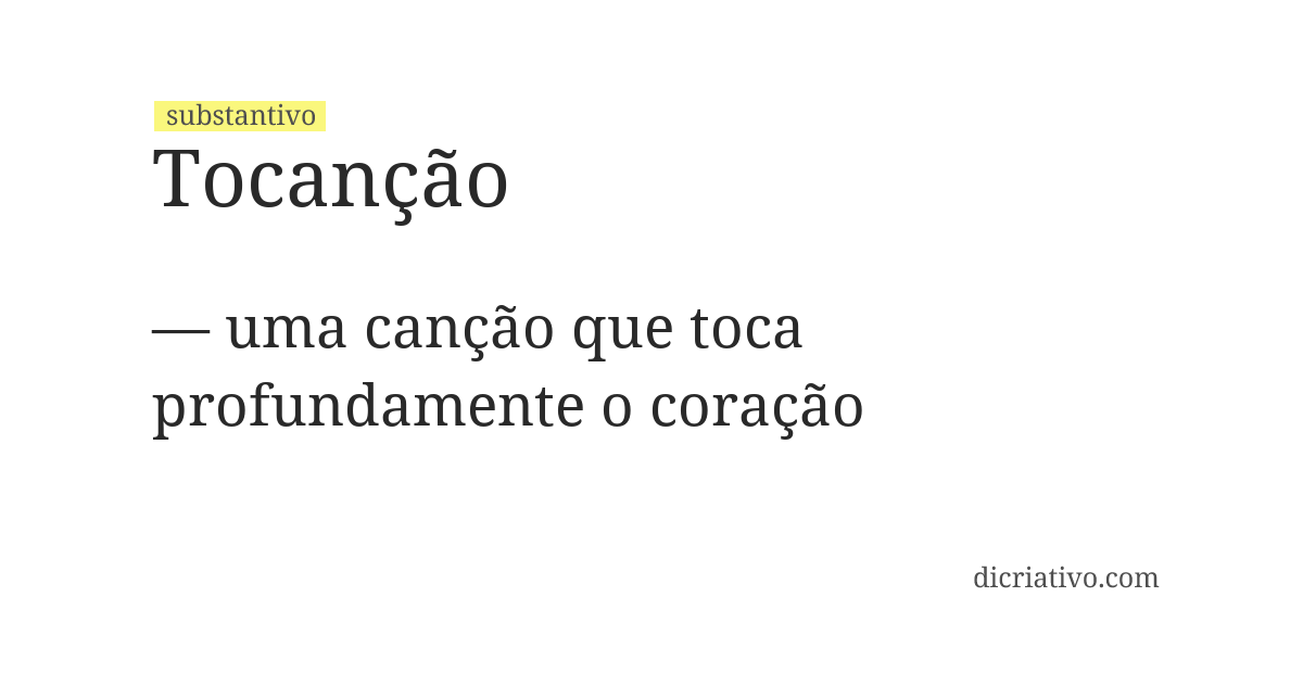 Significado de tocanção