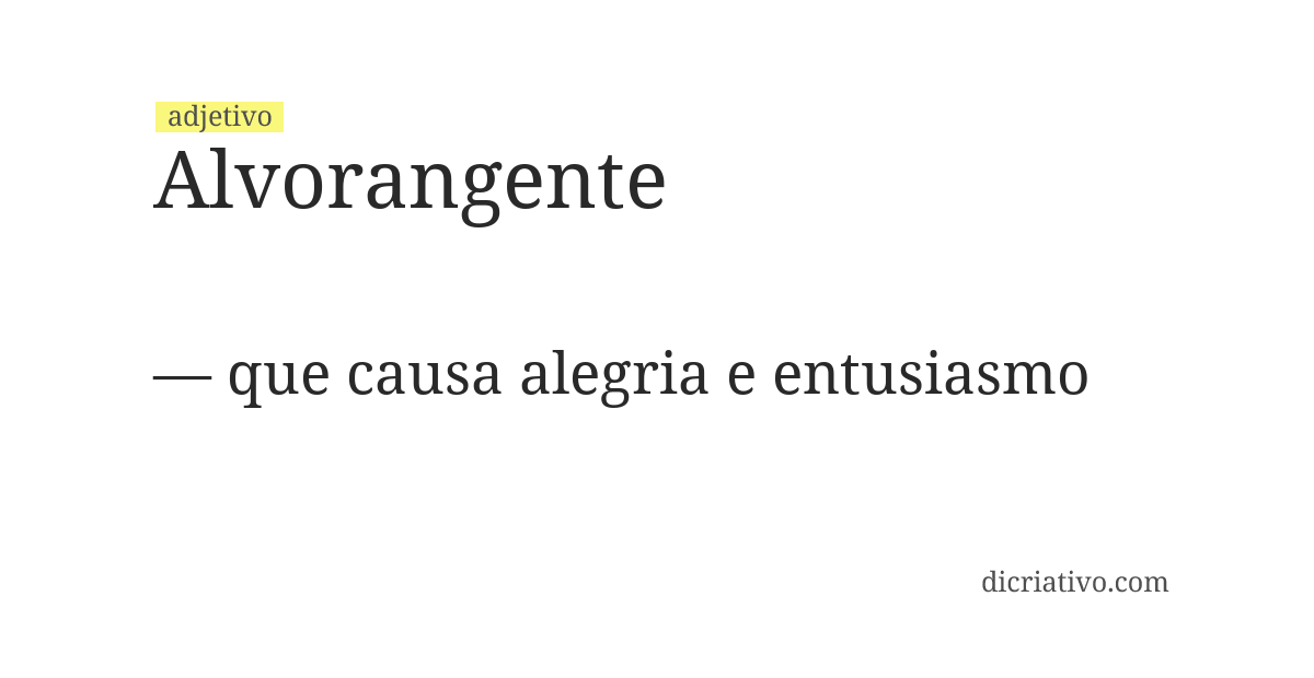 Significado de alvorangente