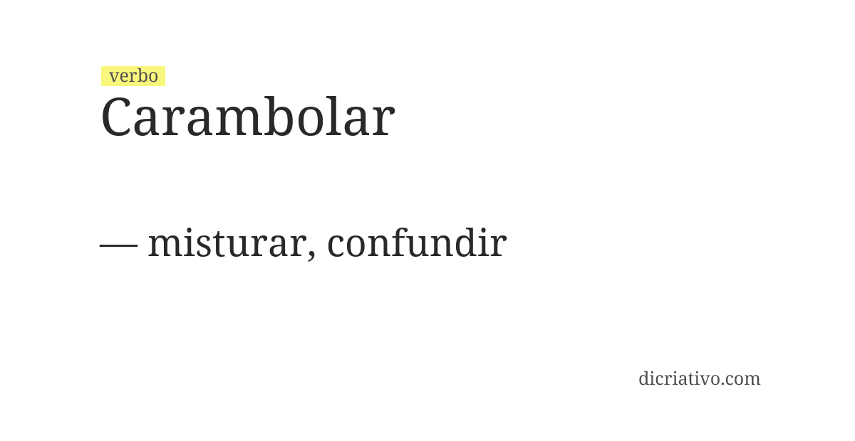 Significado de carambolar