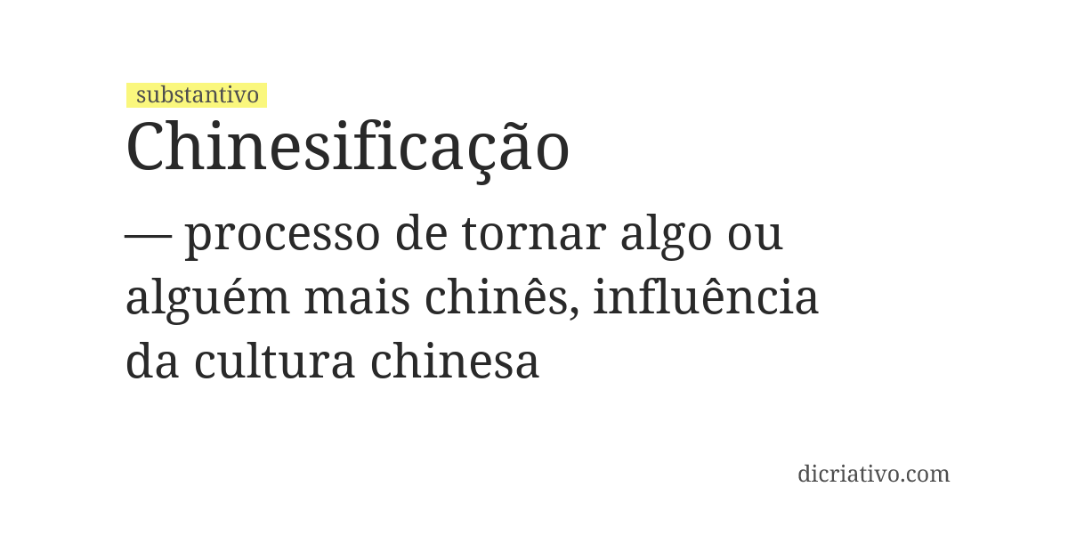 Significado de chinesificação