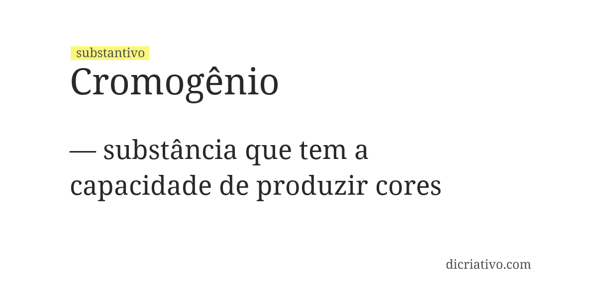 Significado de cromogênio