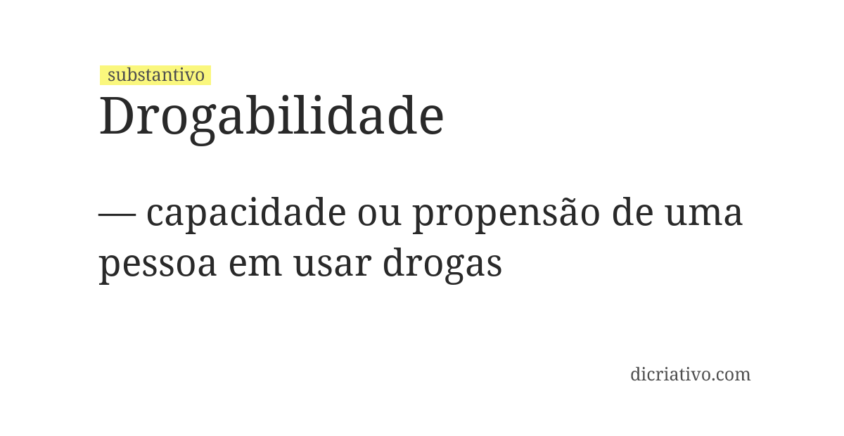Significado de drogabilidade