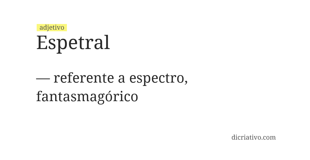 Significado de espetral