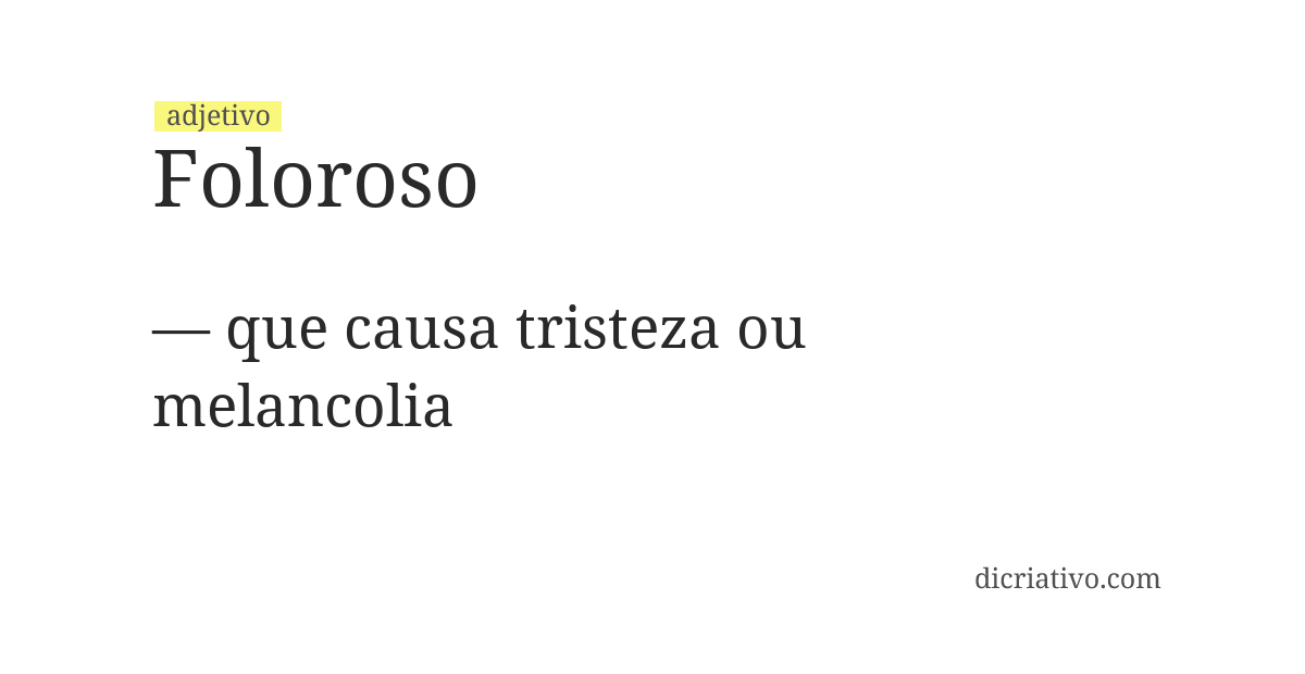 Significado de foloroso