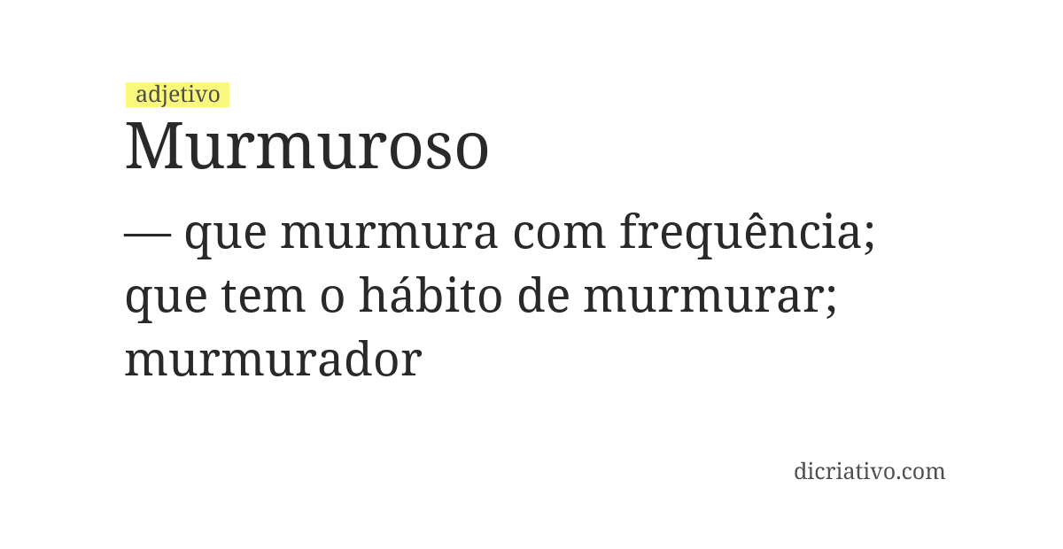 Significado de murmuroso