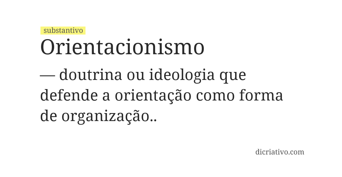 Significado de orientacionismo
