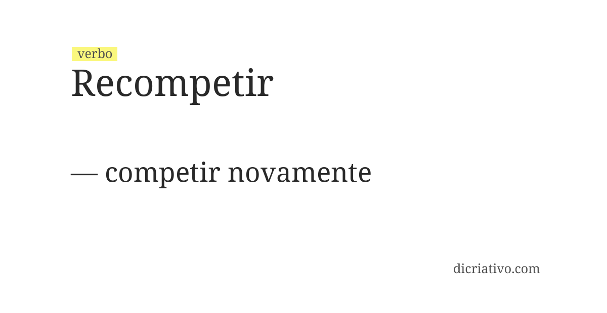 Significado de recompetir