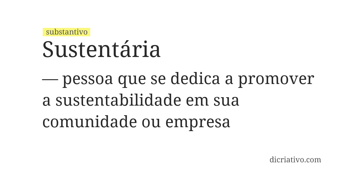 Significado de sustentária